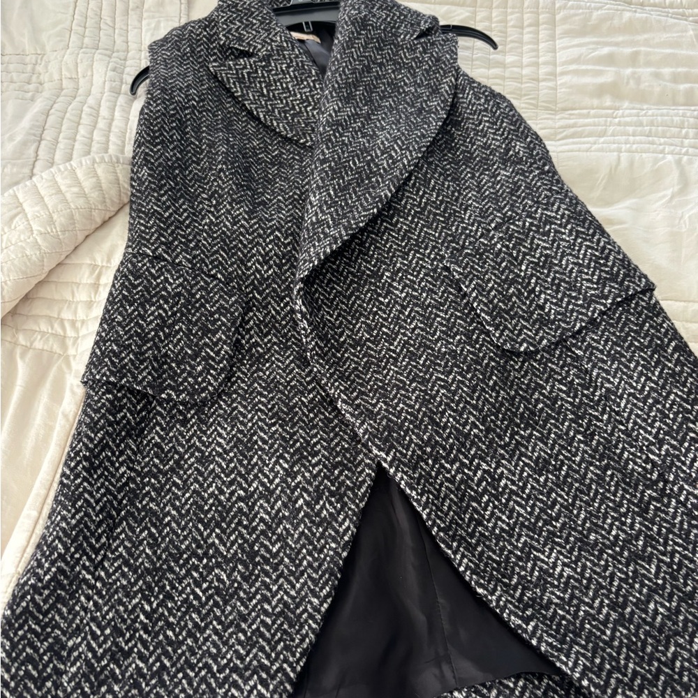 Michael Kors Collection Black and White Chevron Vest